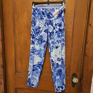 Lilly Pulitzer Blue Floral Leggings